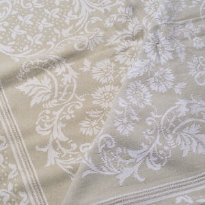 Lamont Home Heavy Woven Bedspread Coverlet Floral 102" X 120" Queen Fringe READ